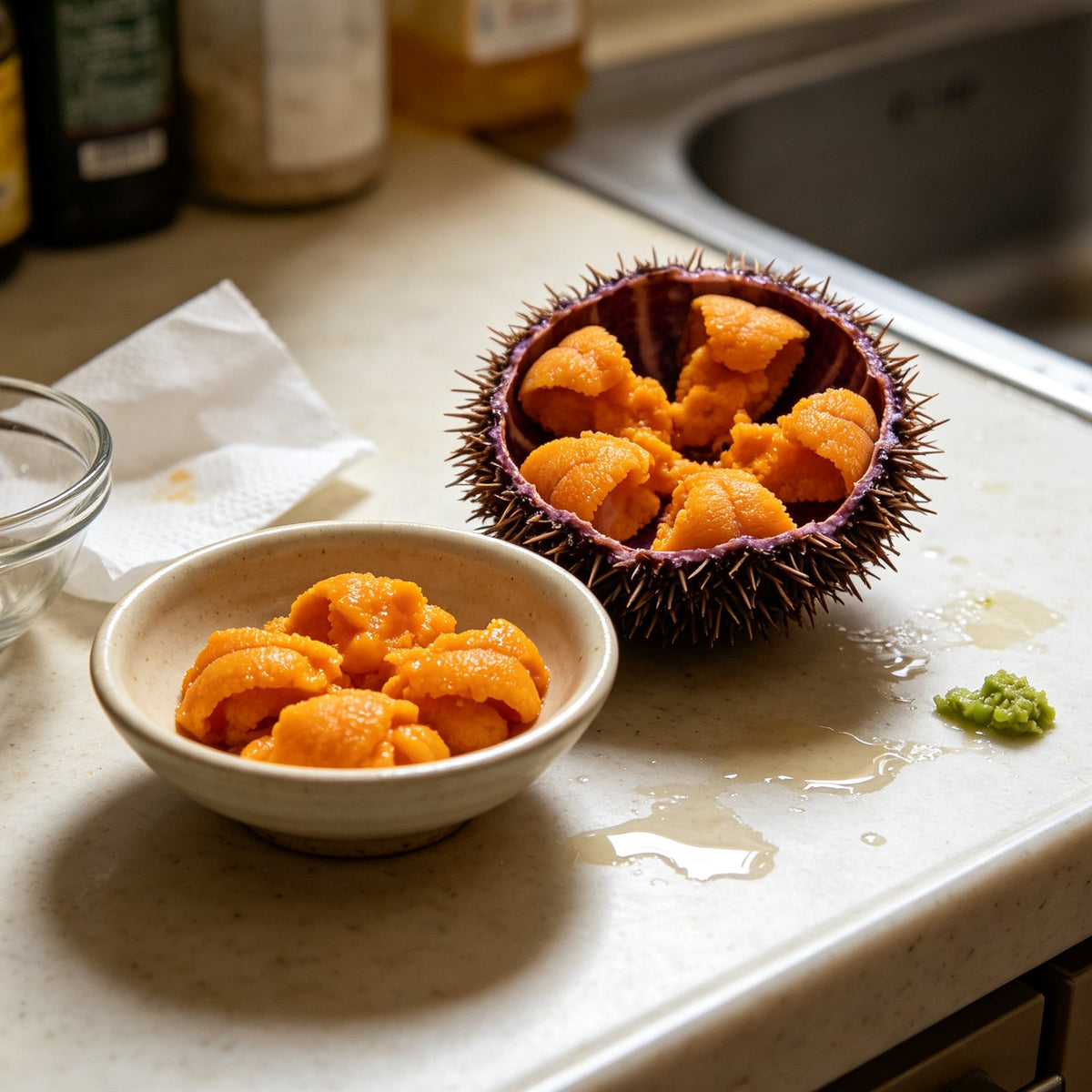 Fresh Sea Urchin Roe in Shell